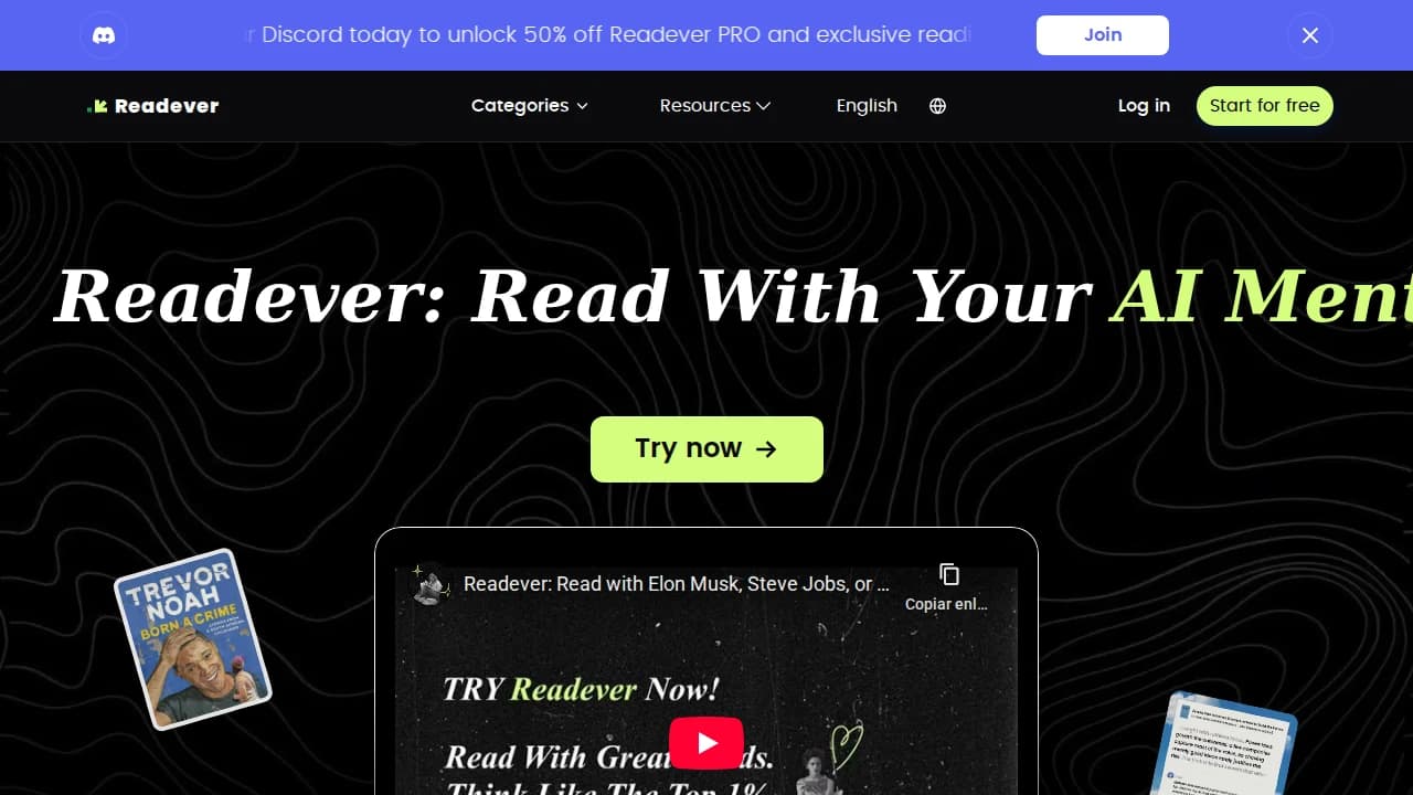 Readever website preview