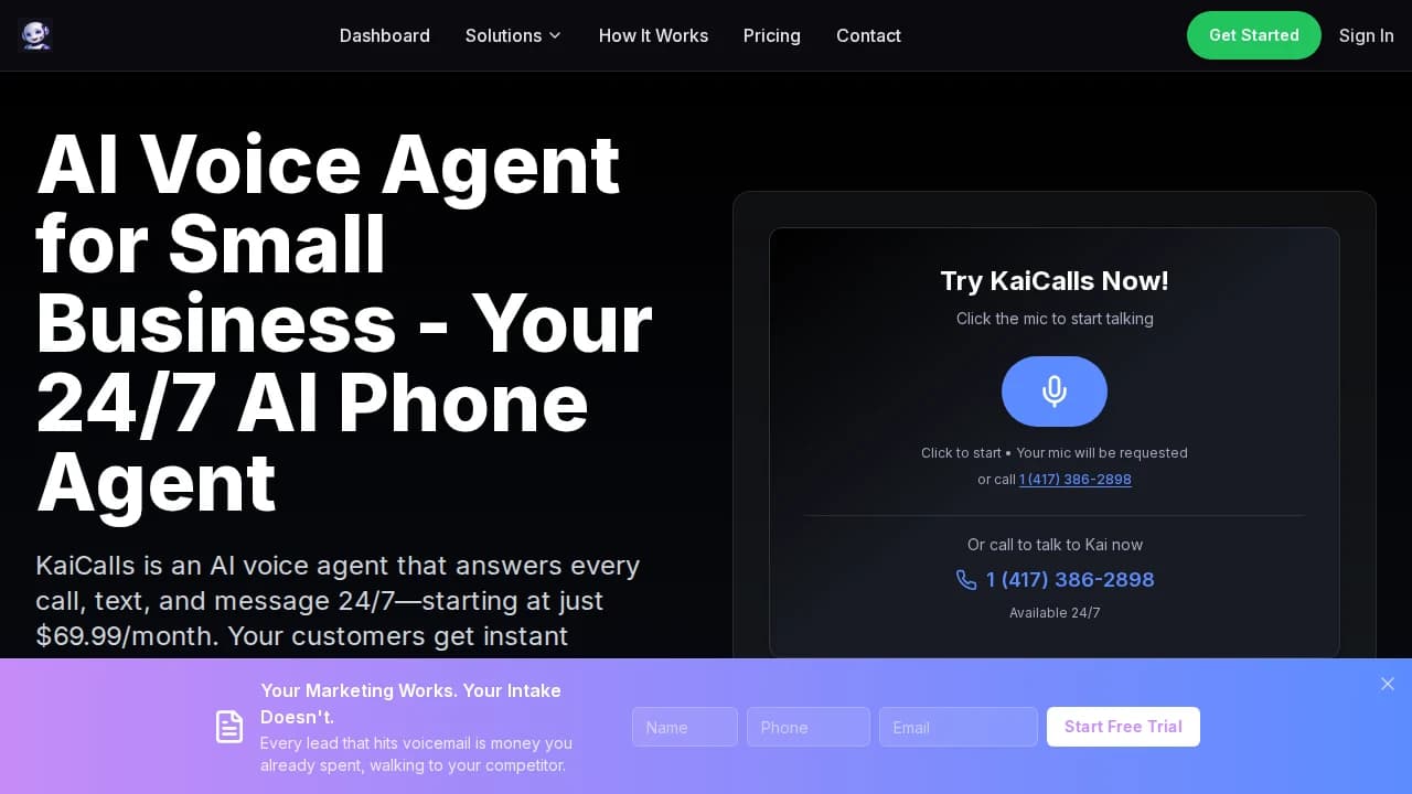 KaiCalls website preview