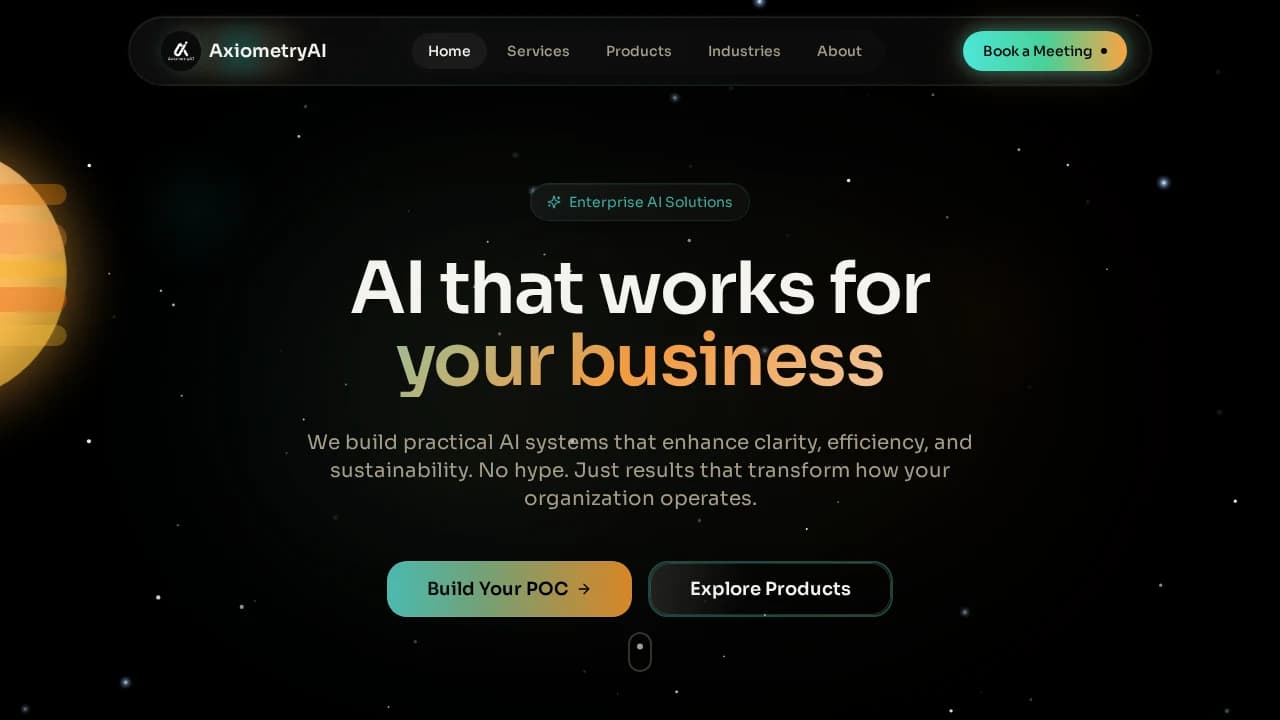 AxiometryAI website preview