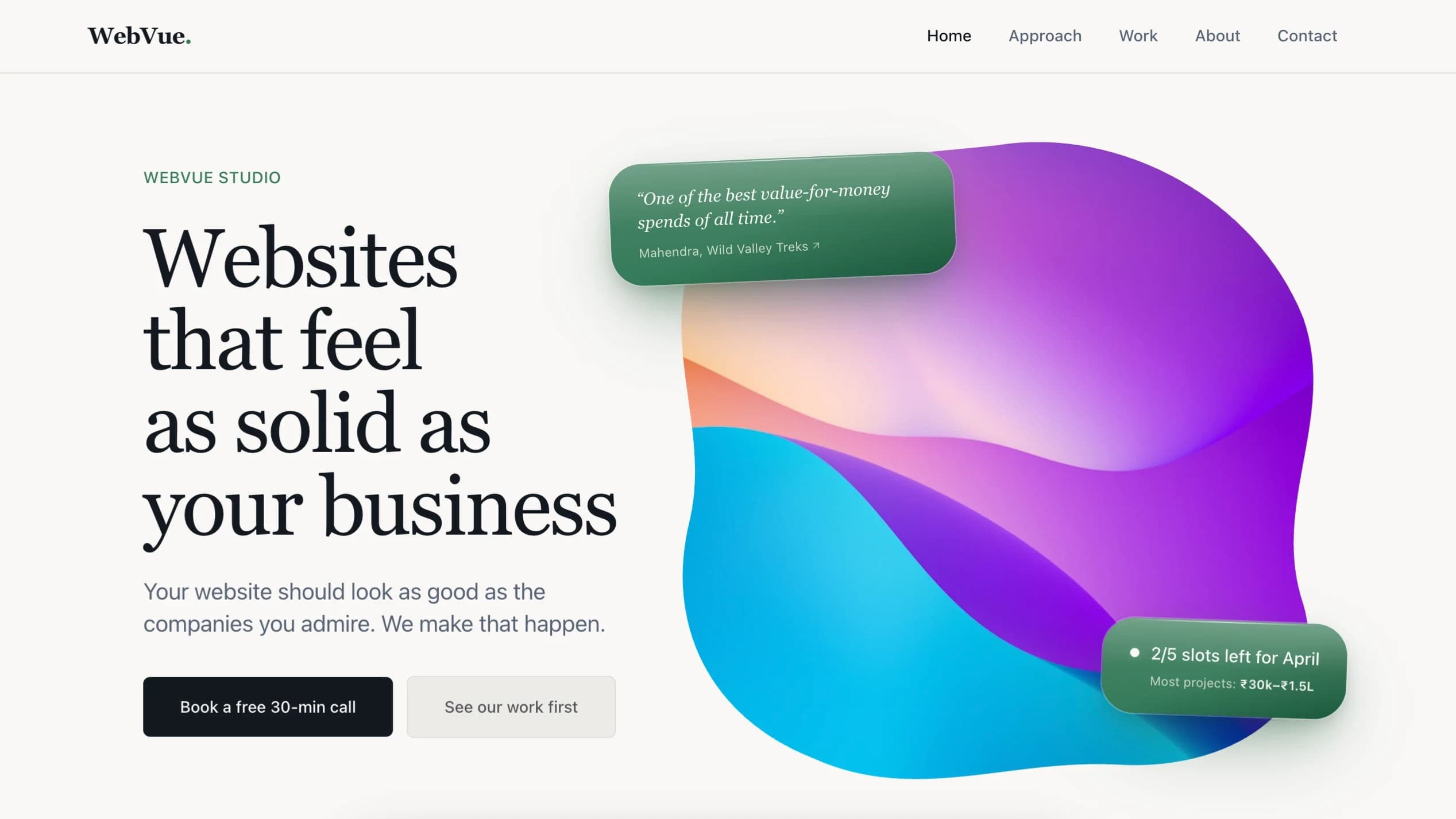 WebVue - craft your websites website preview