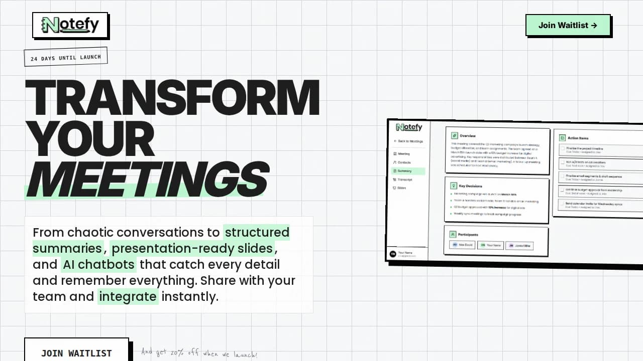 Notefy website preview