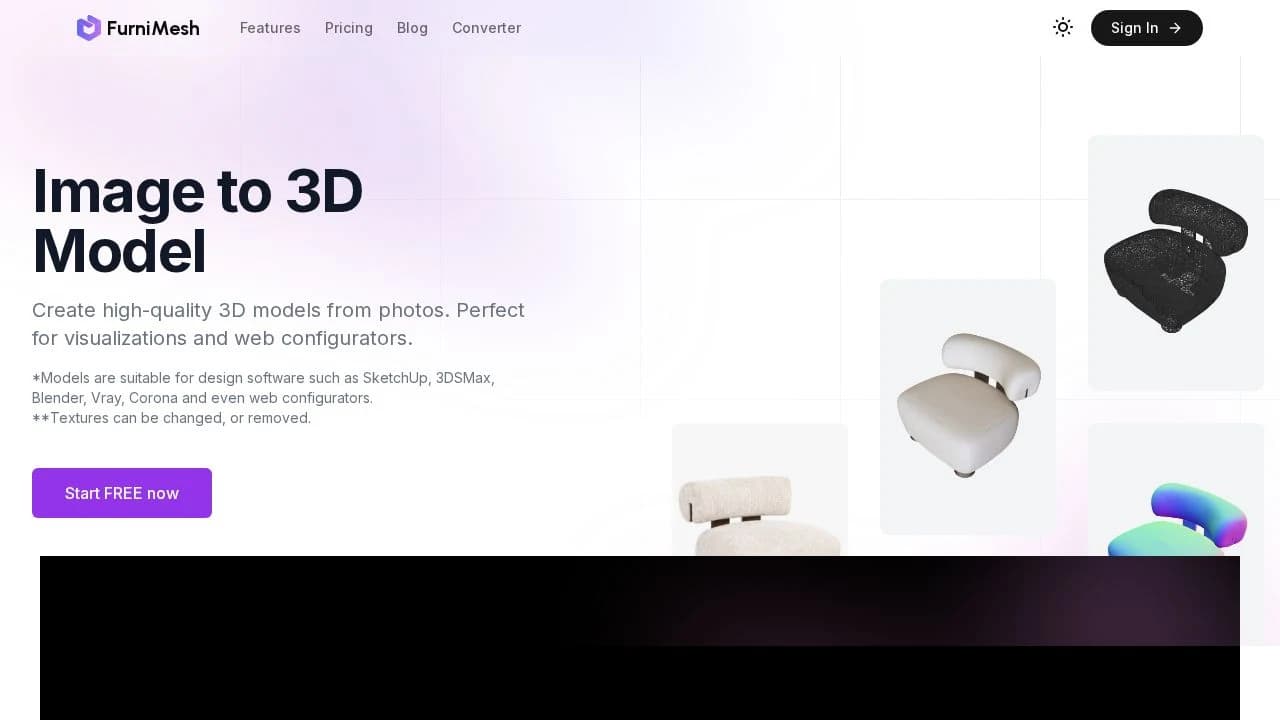FurniMesh website preview