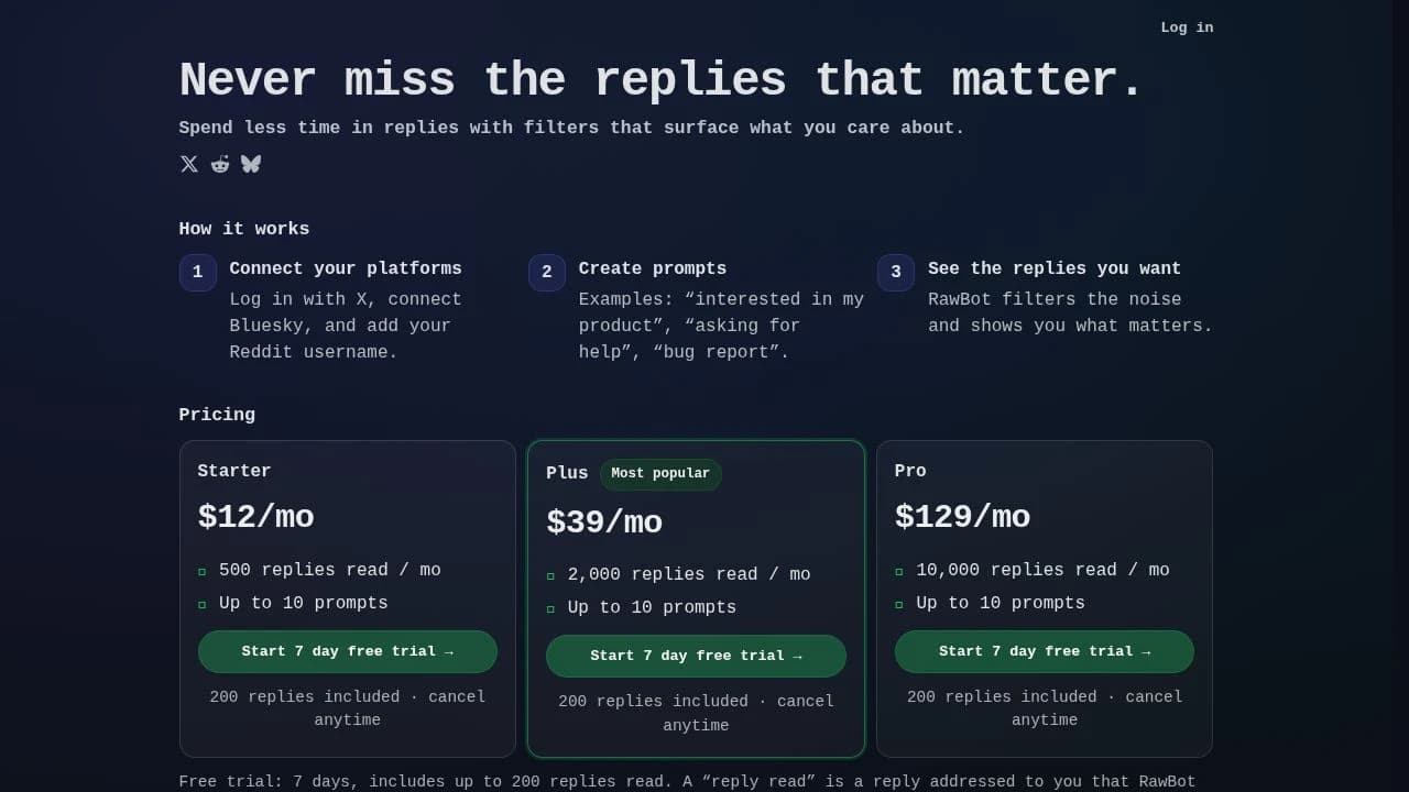 RawBot website preview