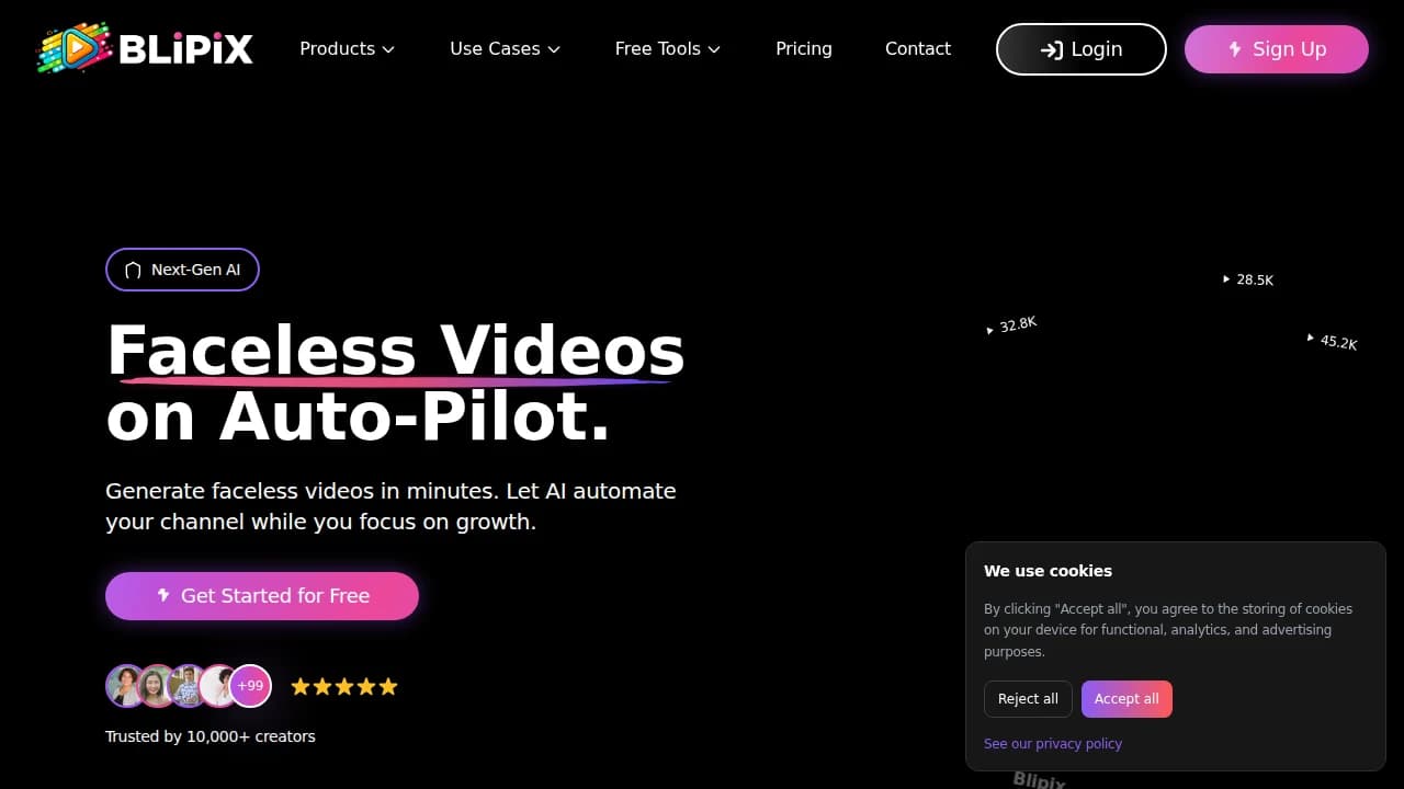 Blipix website preview