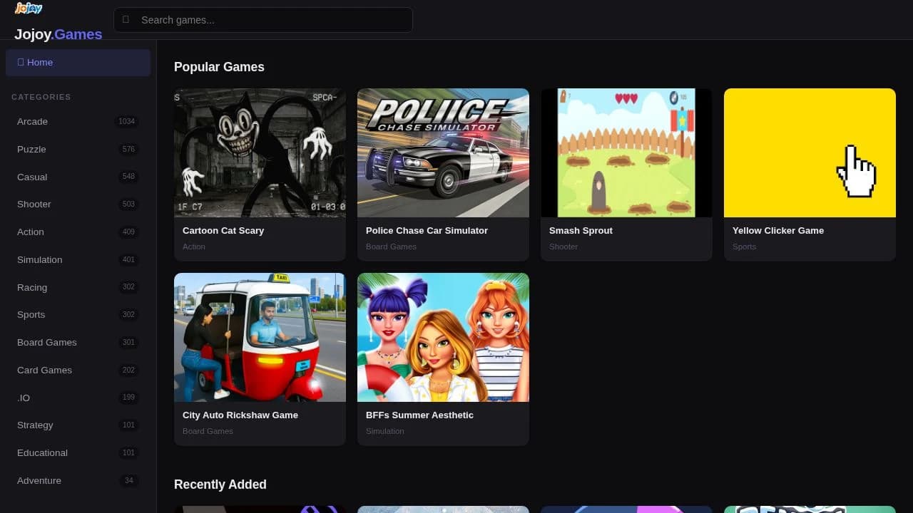 Jojoy Games - Games example screenshot