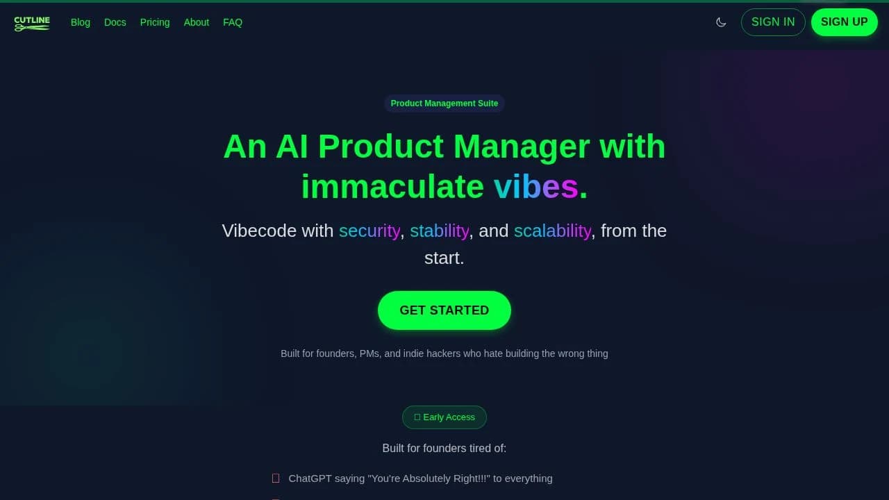 Cutline website preview