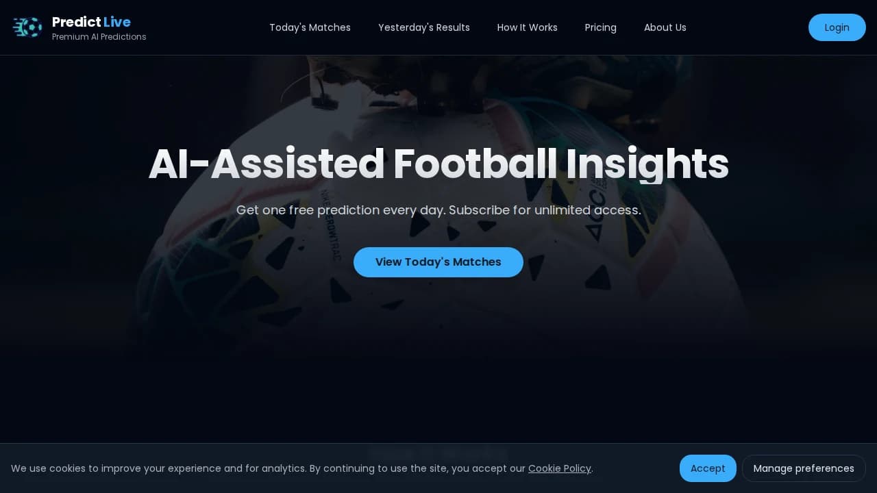 Predict Live website preview