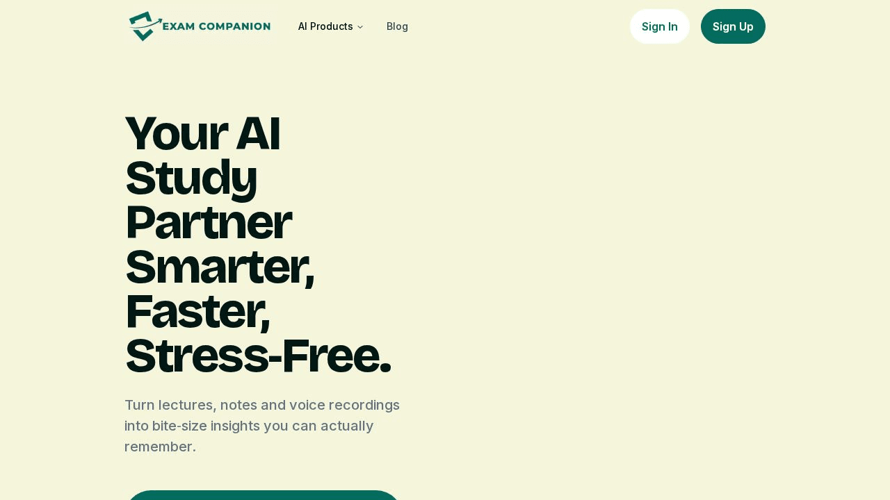 Examcompanion website preview