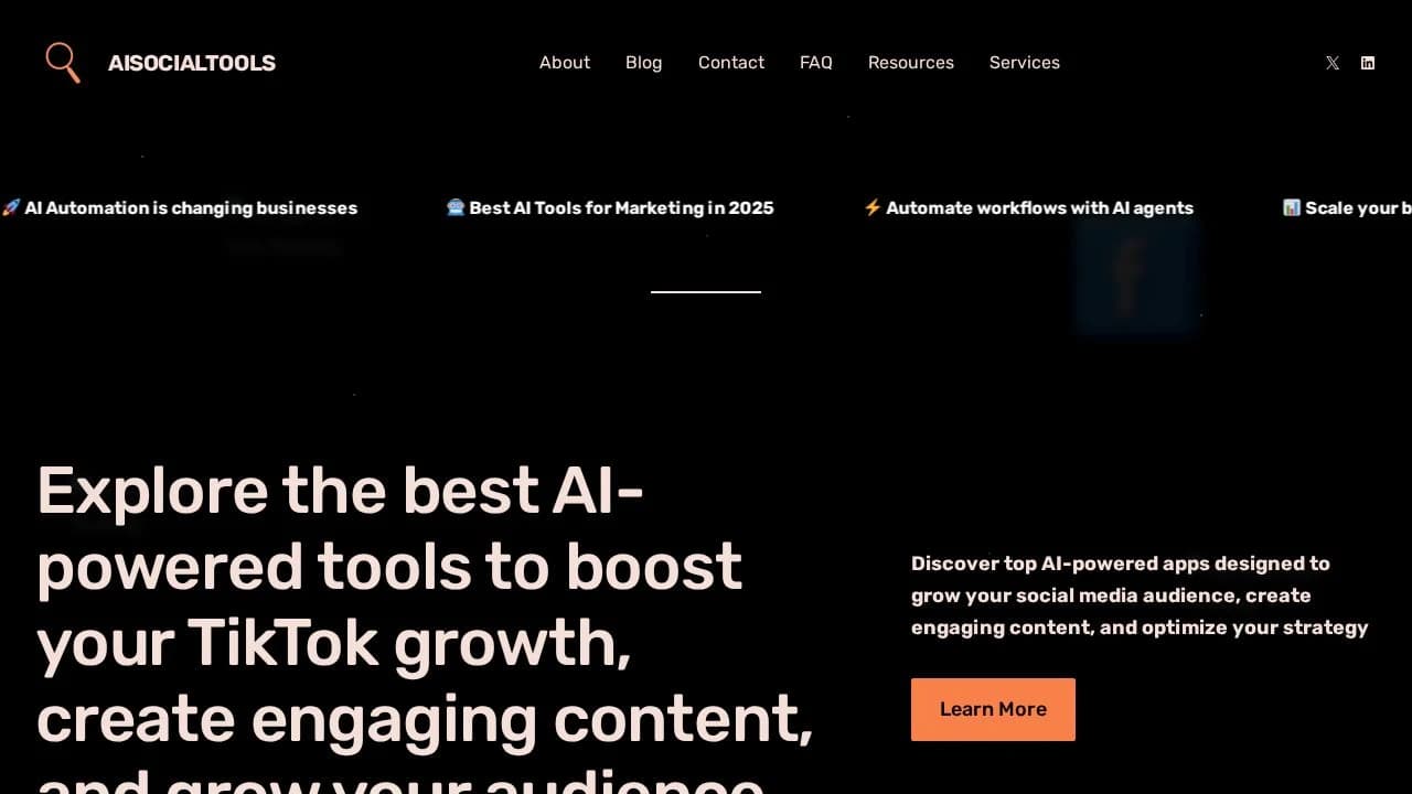 AiSocialTools website preview