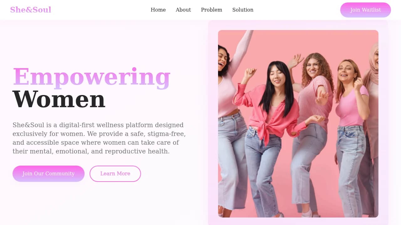 sheandsoul.co.in website preview