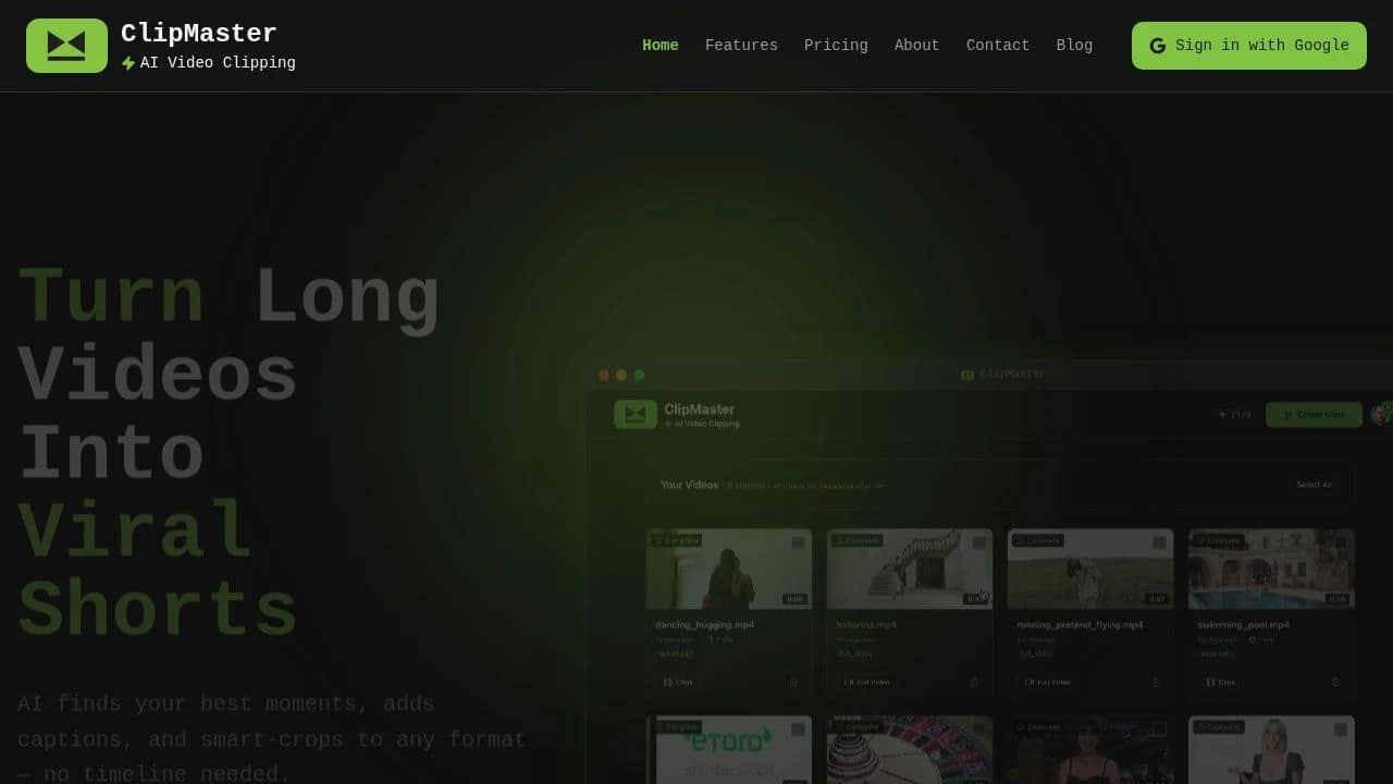 Clip Master website preview