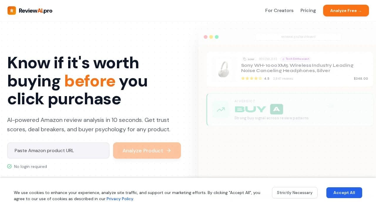 ReviewAI website preview