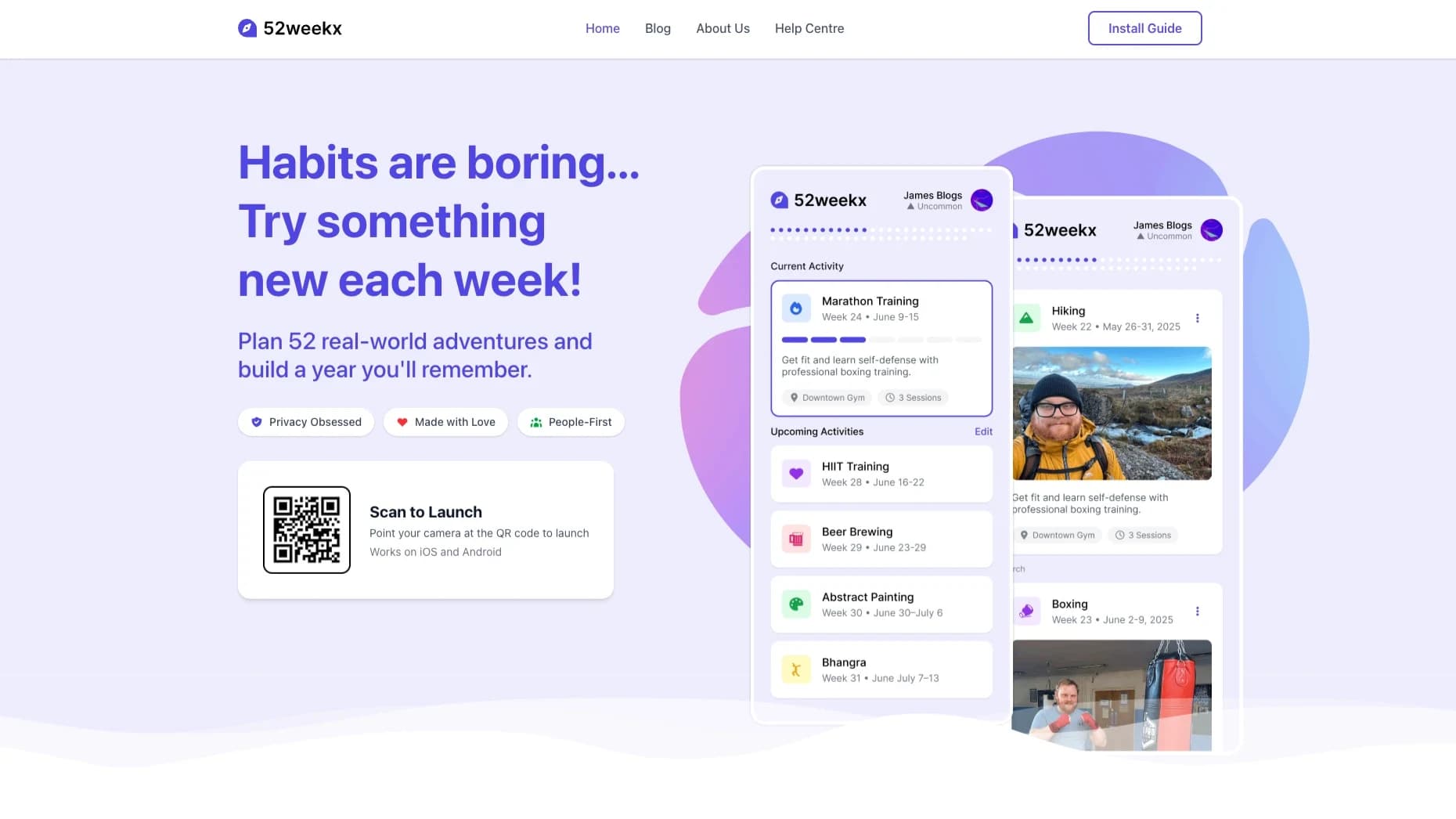 52weekx website preview