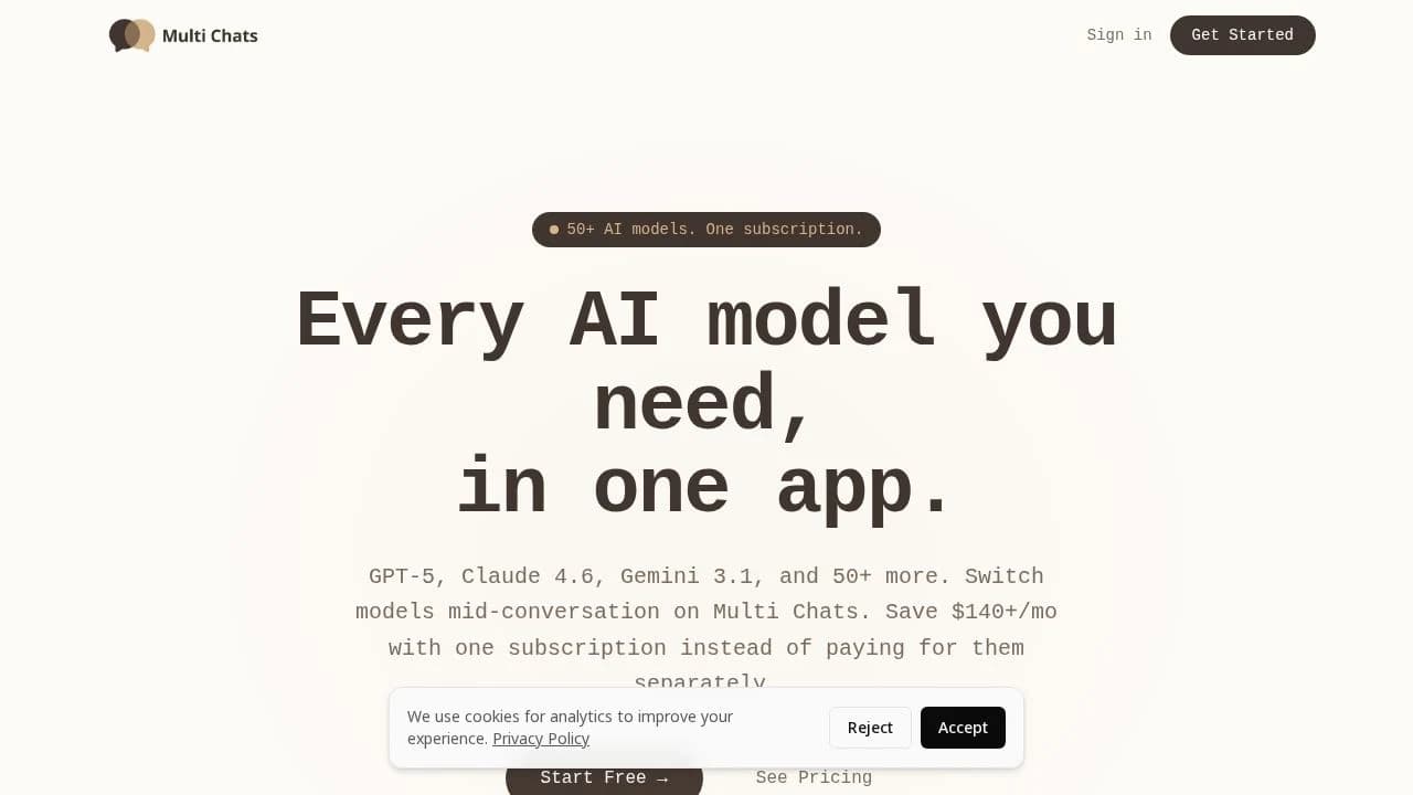 Multi Chats website preview