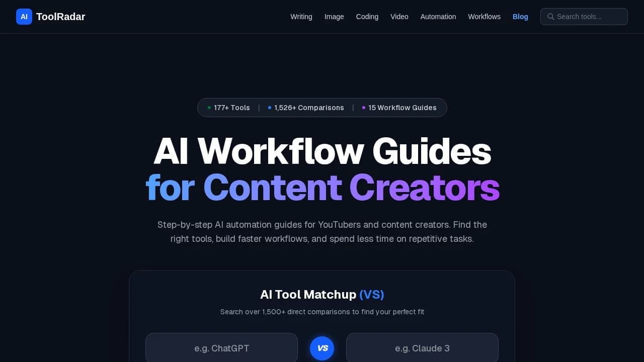Aitoolradar website preview