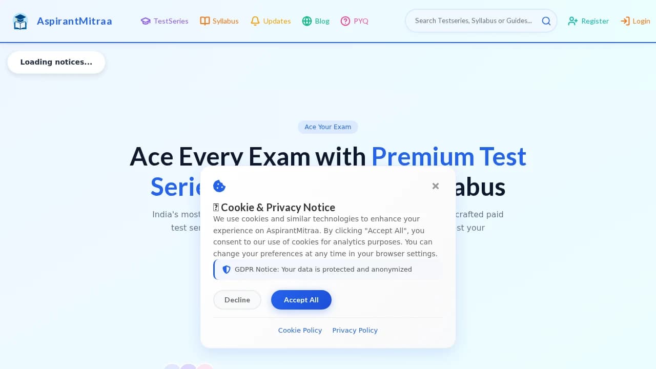 AspirantMitraa website preview