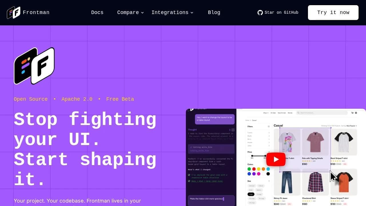 Frontman website preview