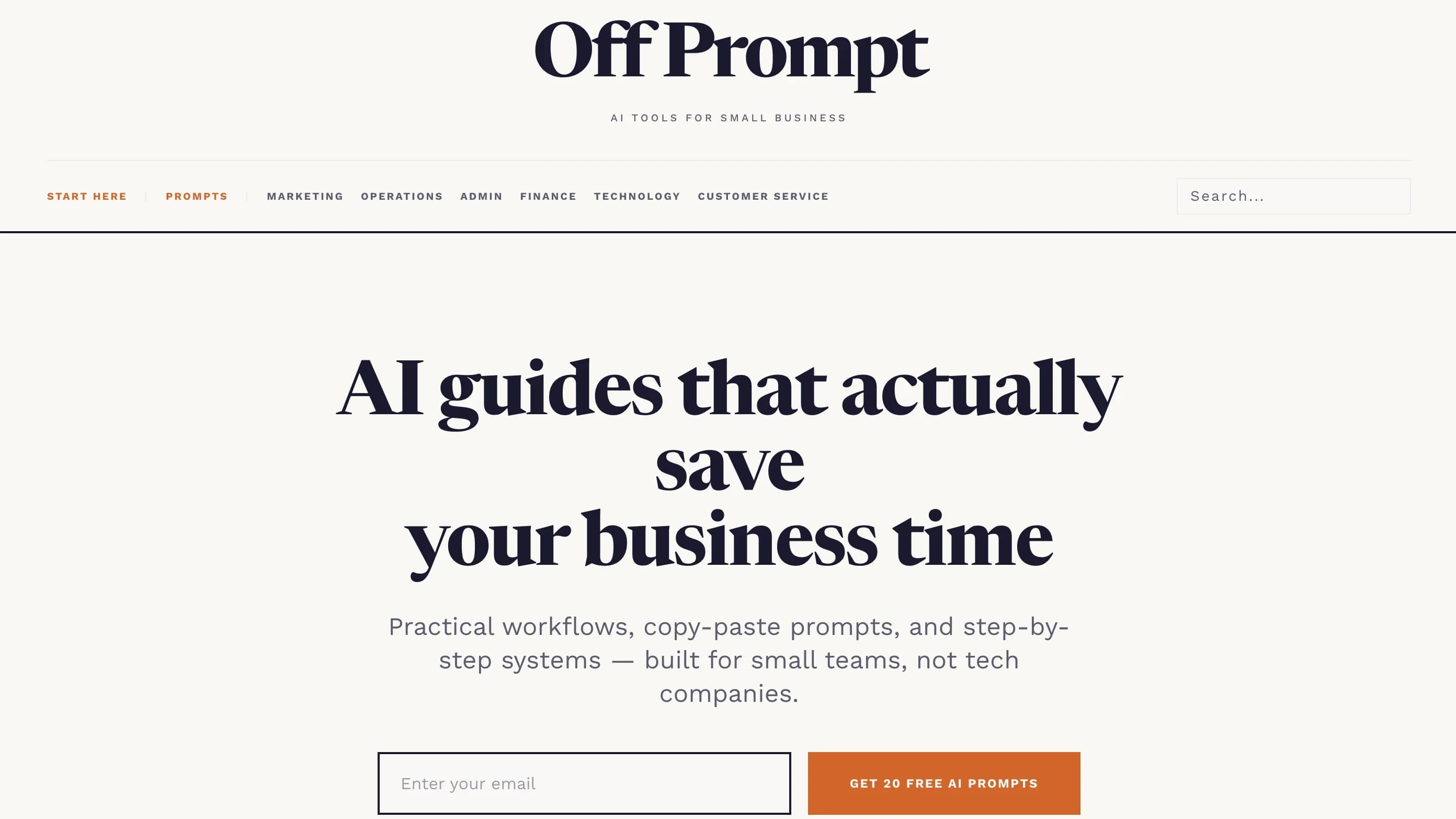 Off Prompt Blog website preview