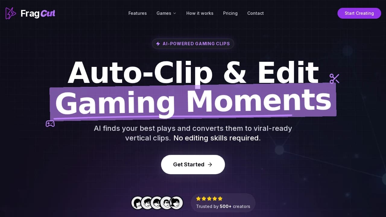 FragCut website preview