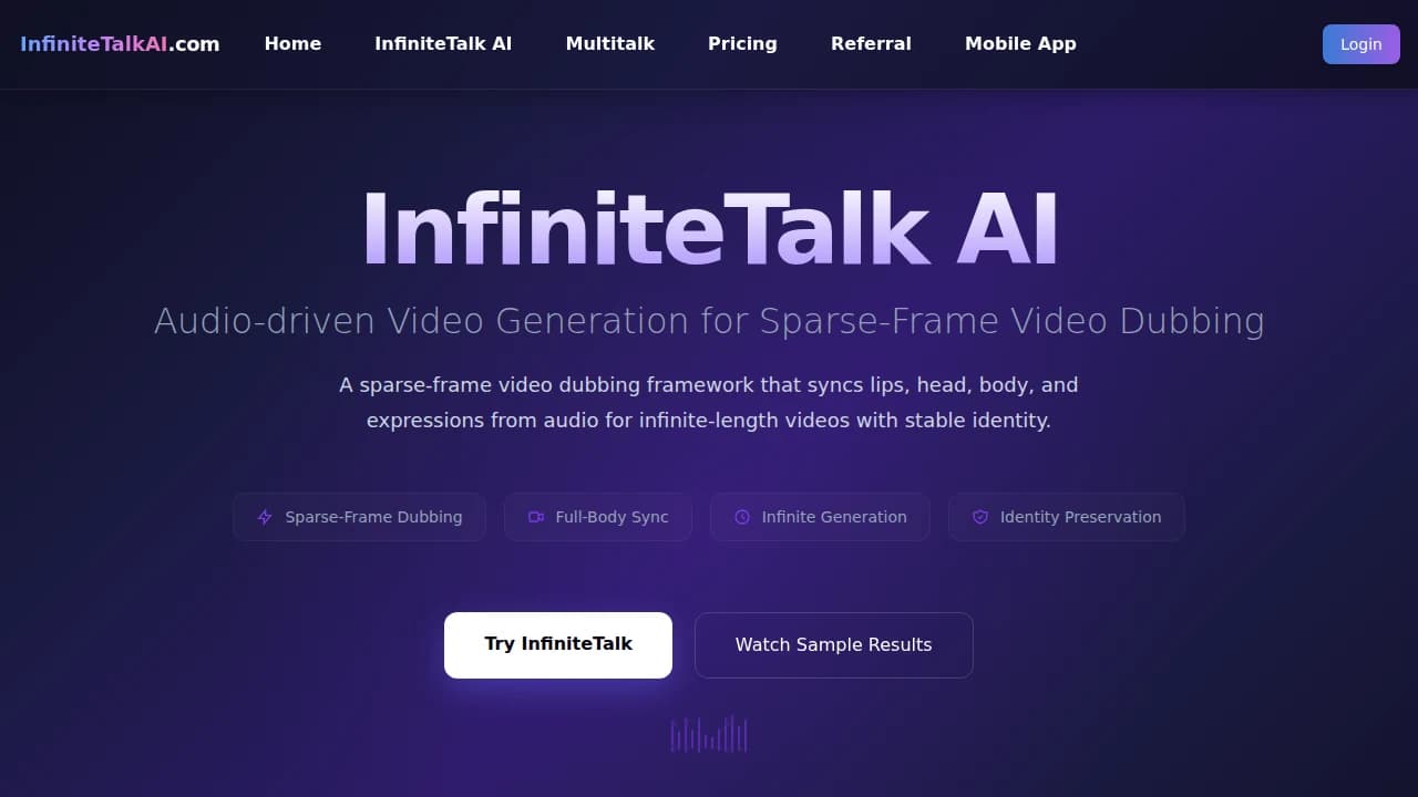 Infinite Talk AI preview