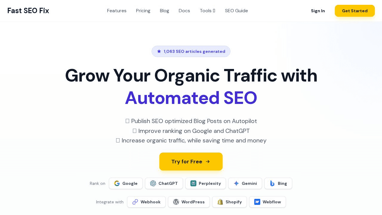 Fast SEO Fix website preview