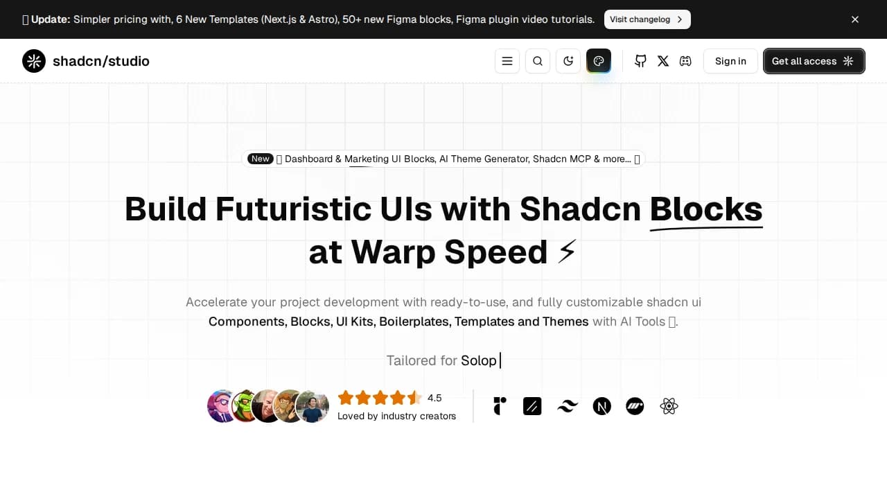 Shadcn Studio website preview