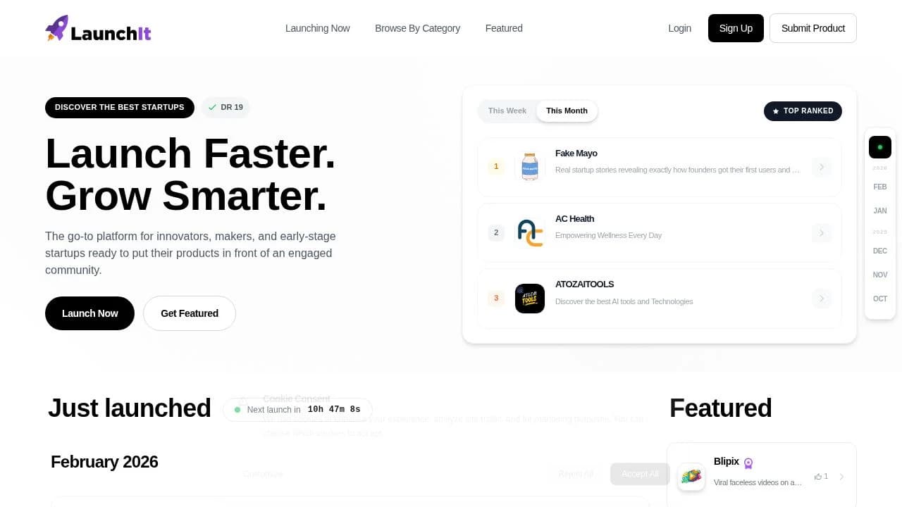 LaunchIt website preview