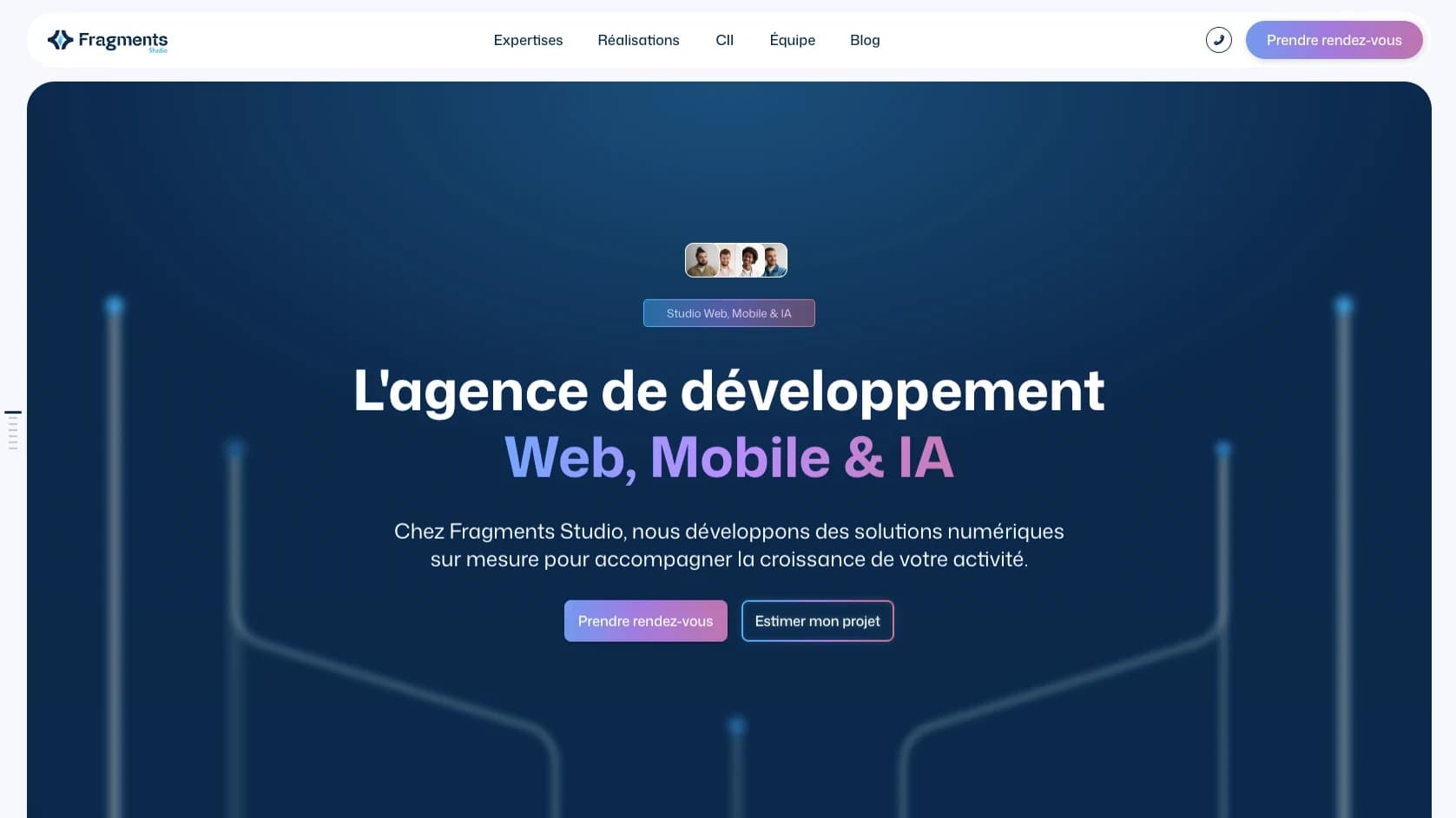 Fragments Studio website preview