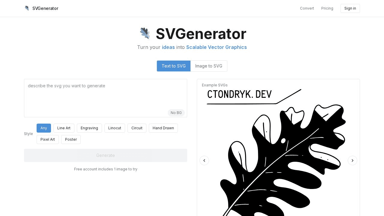 svgenerator website preview