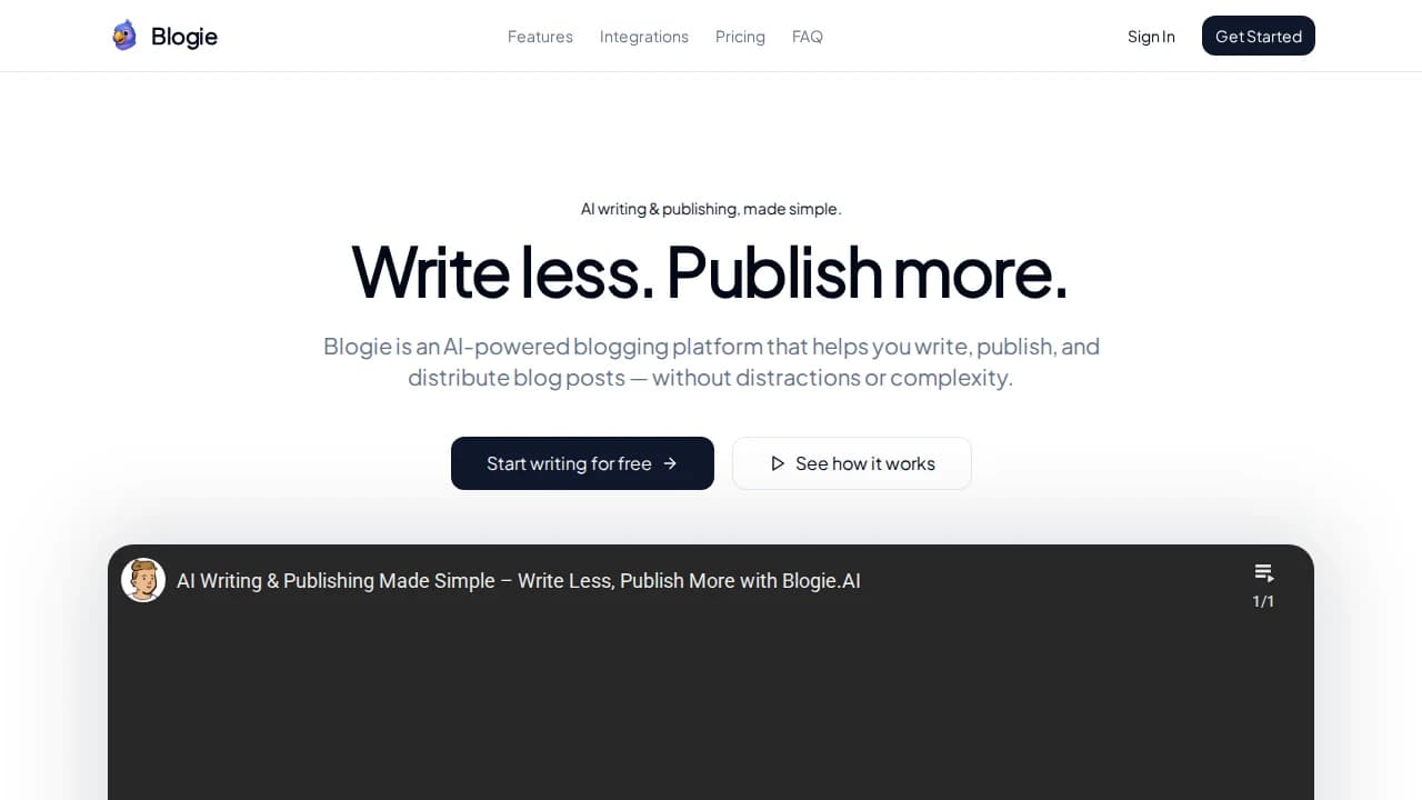 Blogie AI preview