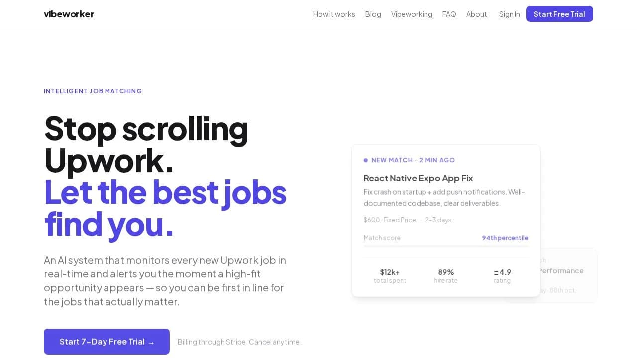 Vibeworker website preview
