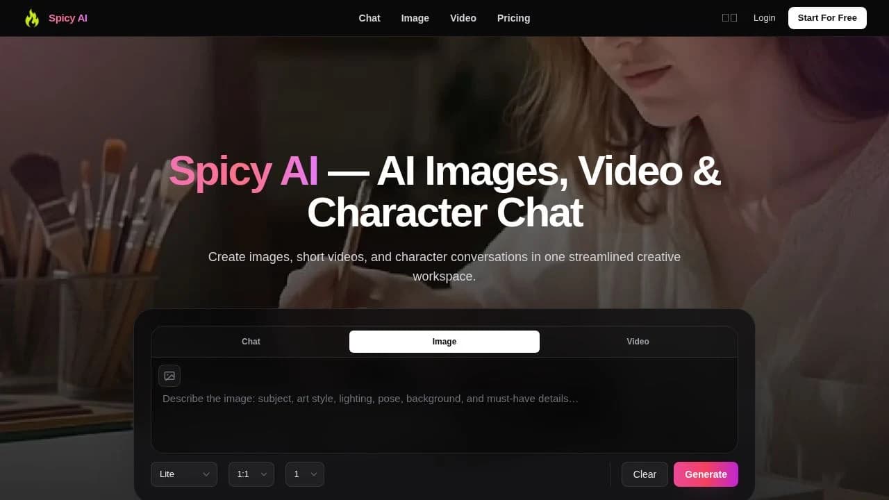 spicy ai website preview