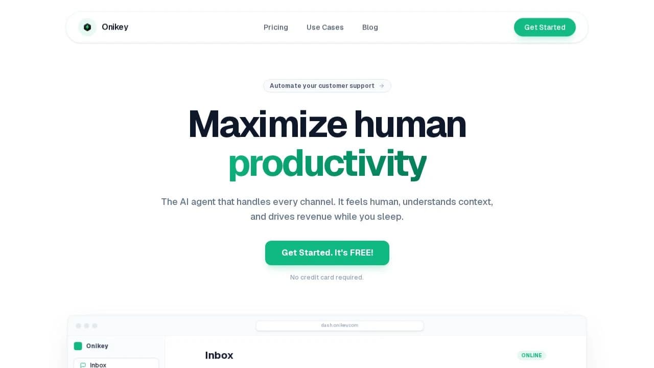 Onikey website preview