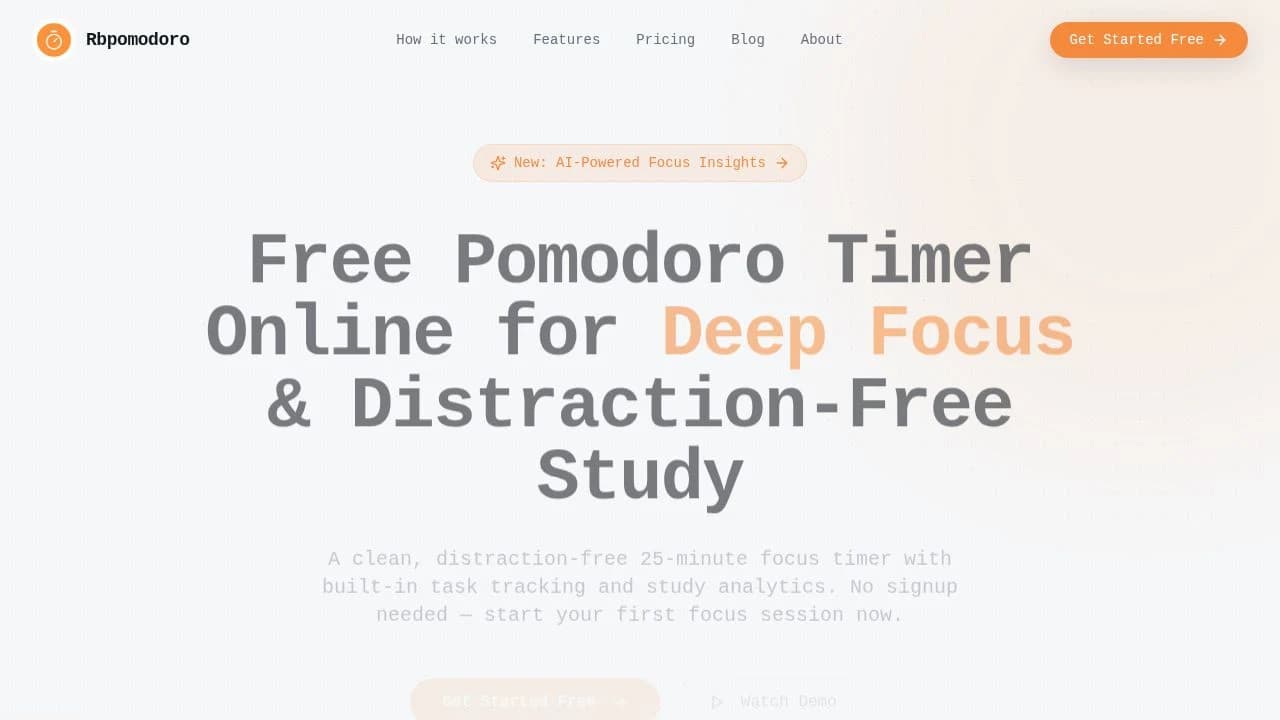 Rb Pomodoro website preview