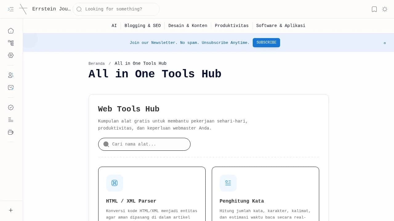 All in One Tools Hub website preview