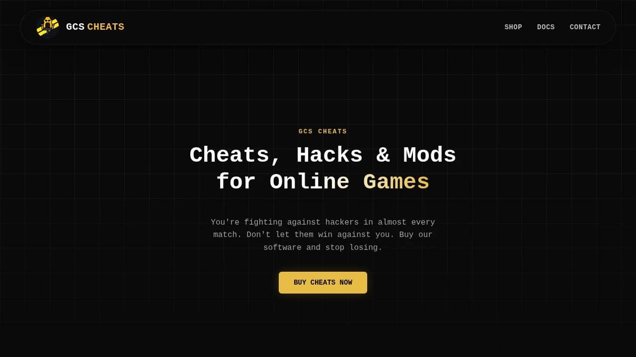 GCS Cheats website preview