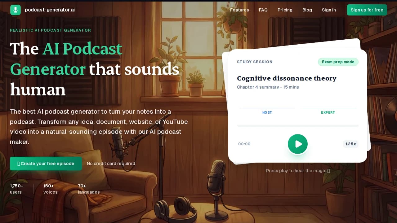 podcast-generator.ai website preview