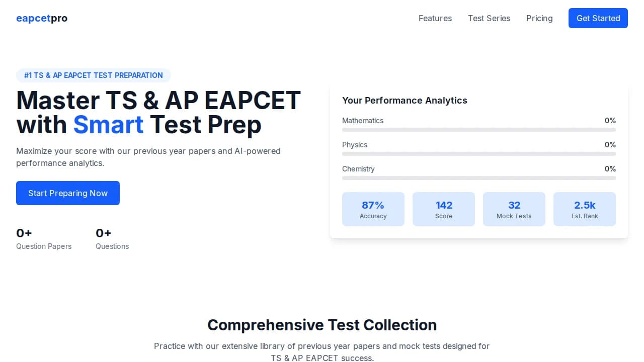 EAPCET Pro website preview
