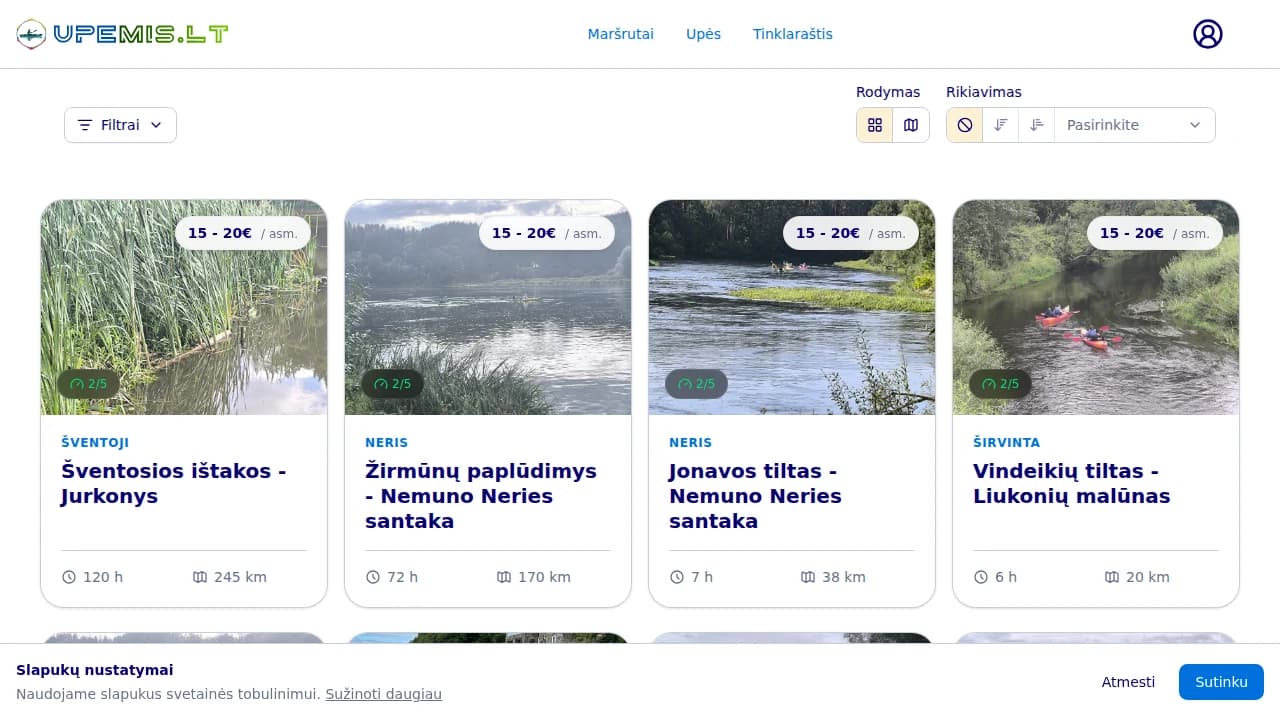 Upemis.lt website preview