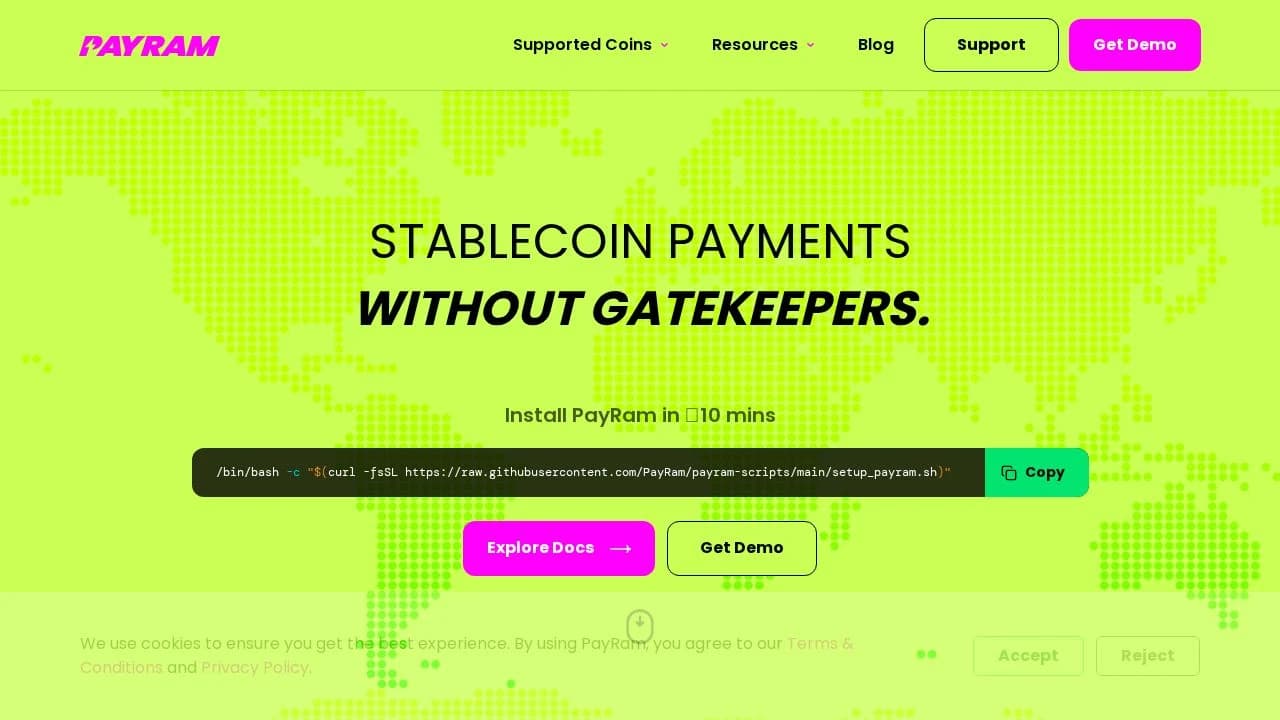 PayRam website preview