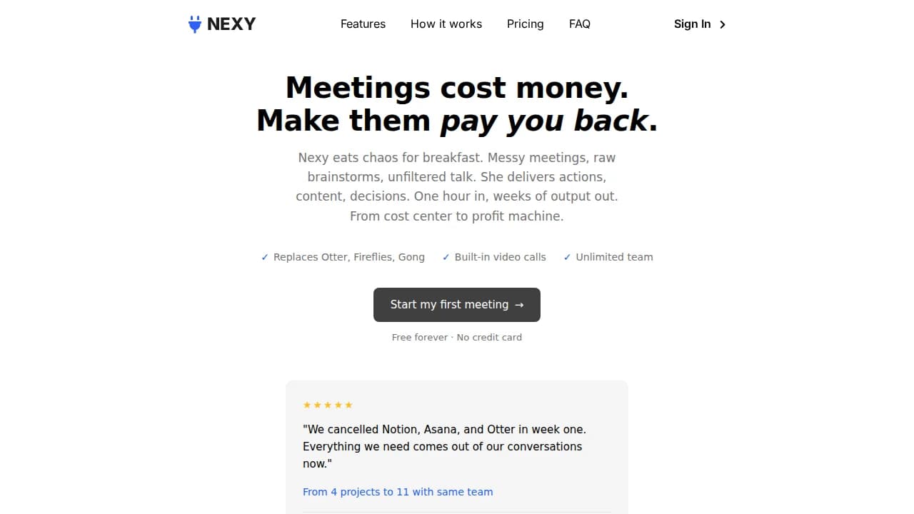 Nexy website preview