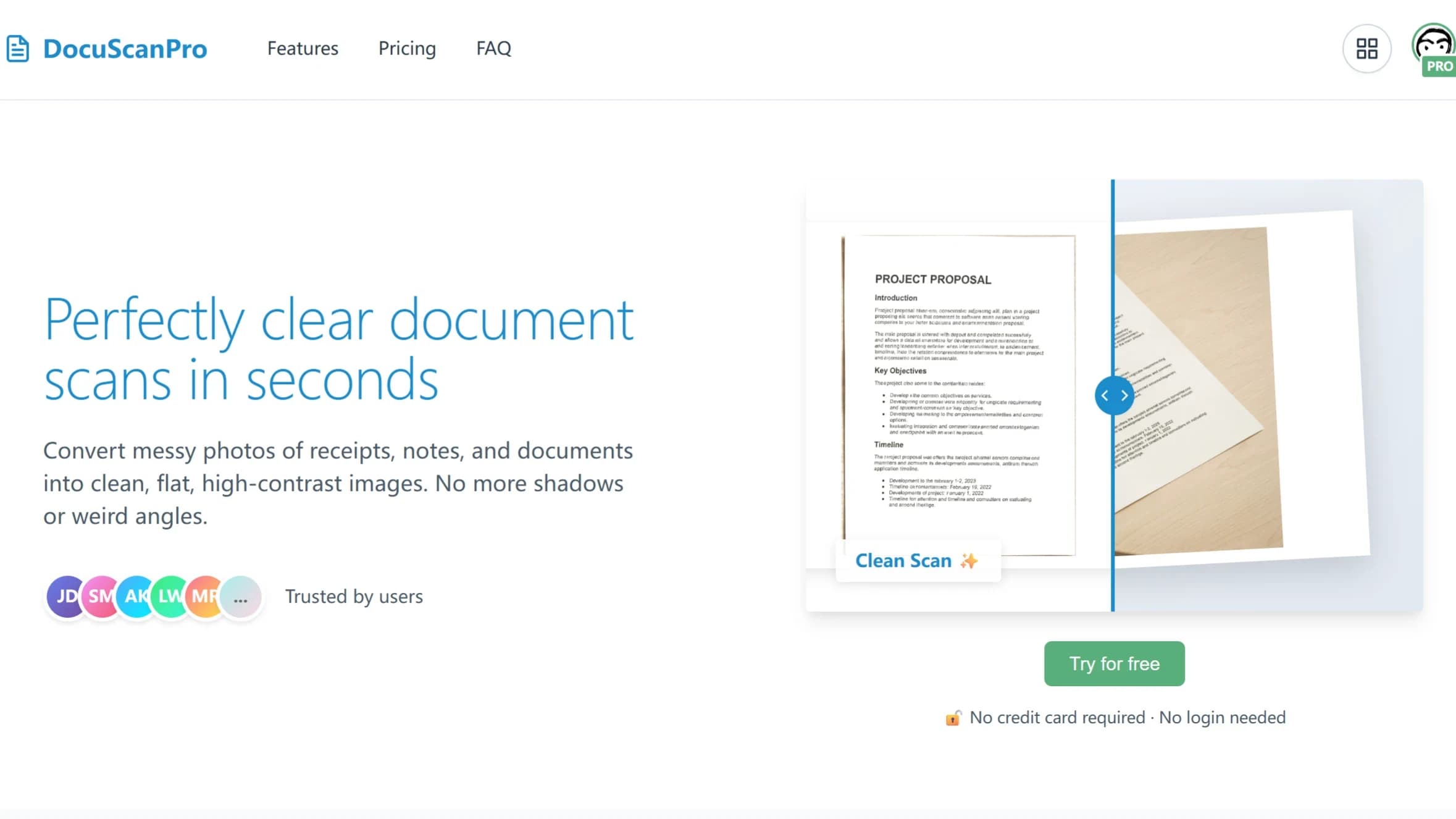 DocuScanPro – Perfect Document website preview