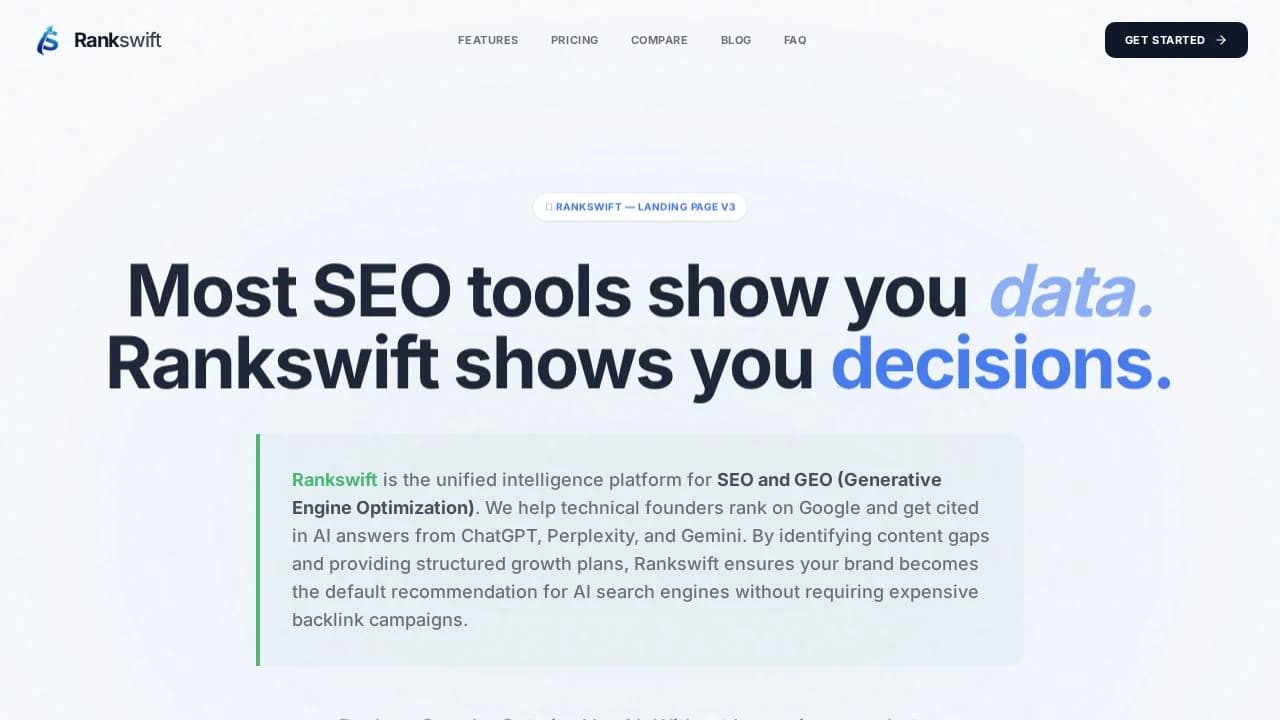 Rankswift website preview