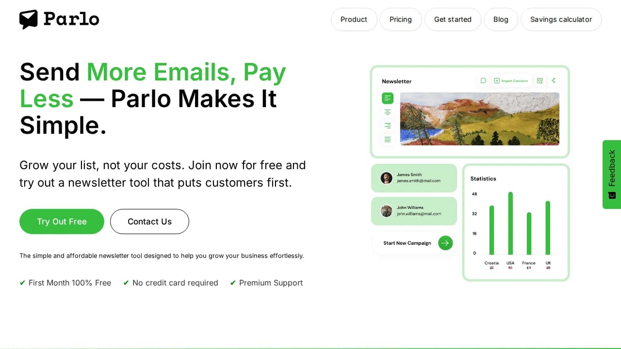 Parlo website preview