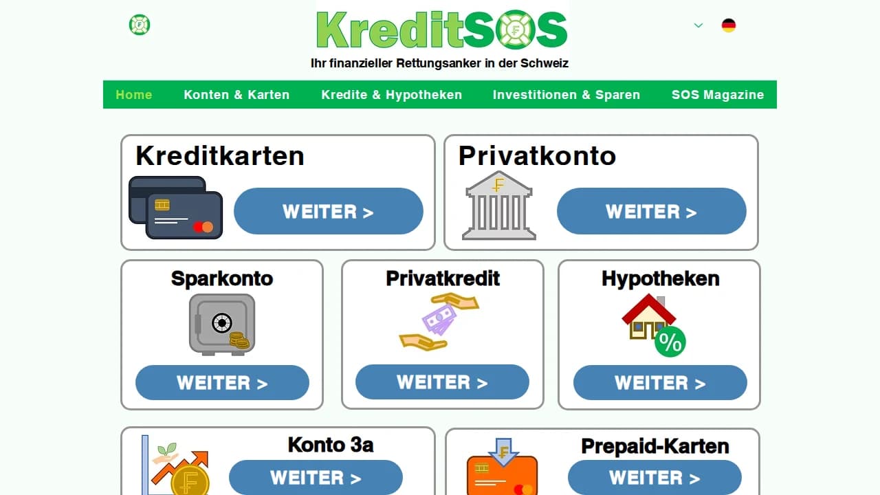 Kreditsos website preview