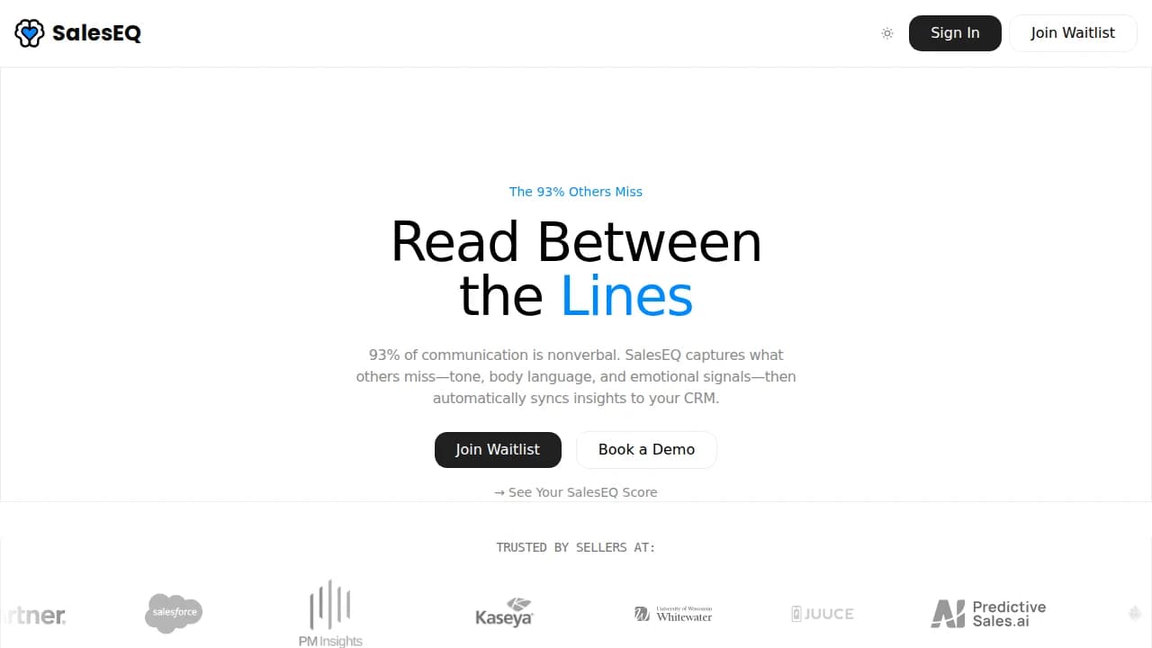 SalesEQ website preview