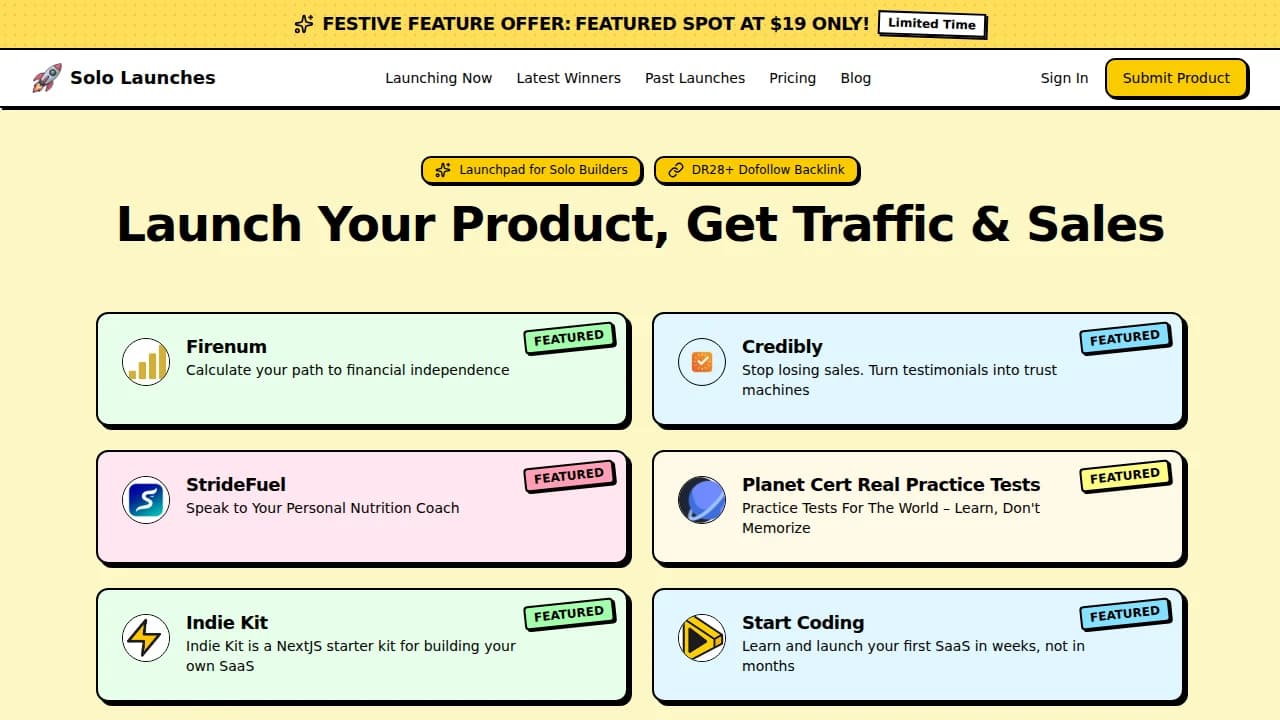 Solo Launches website preview