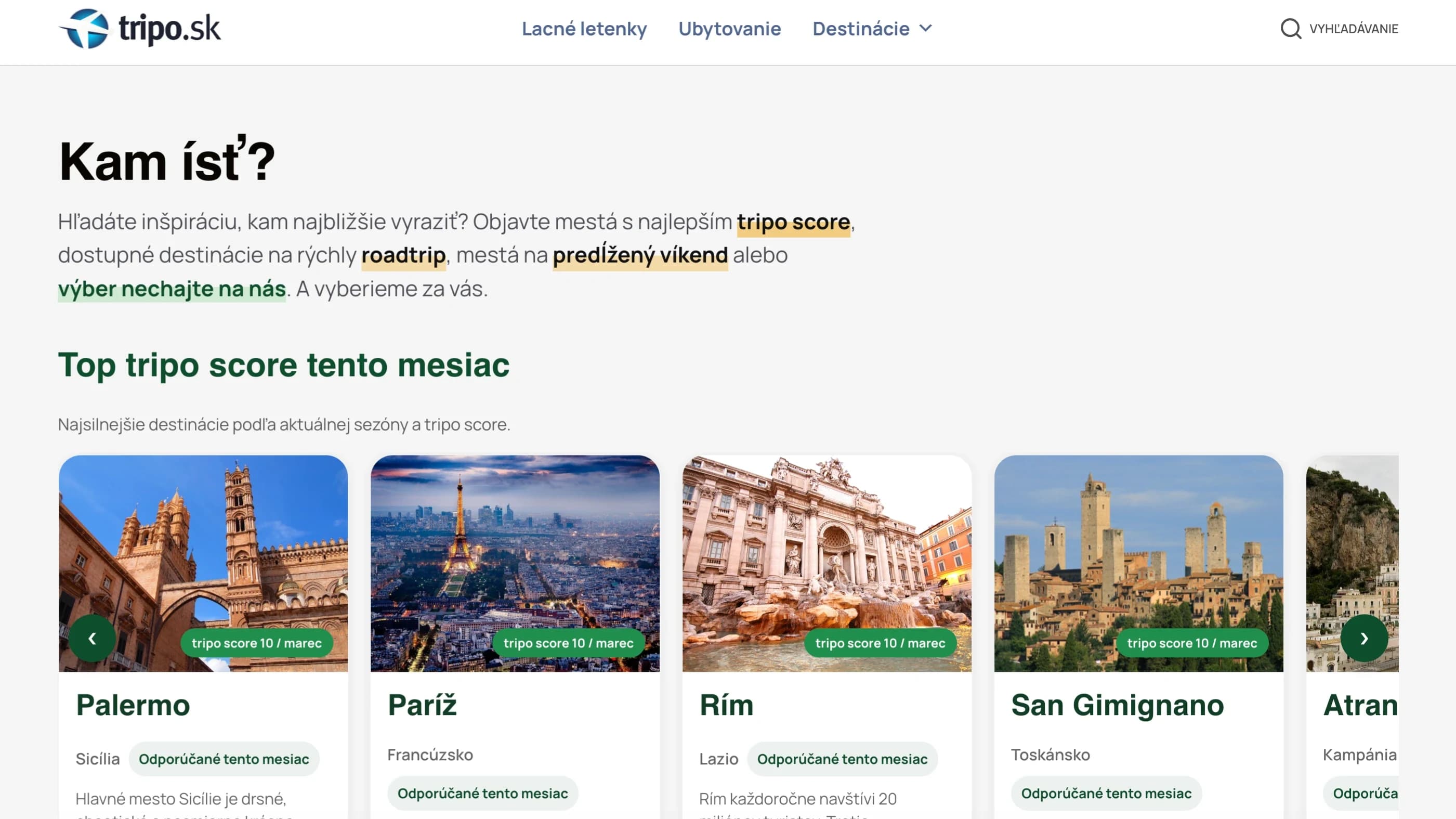 tripo.sk website preview