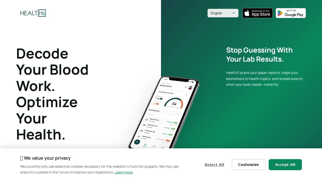 Health3 website preview