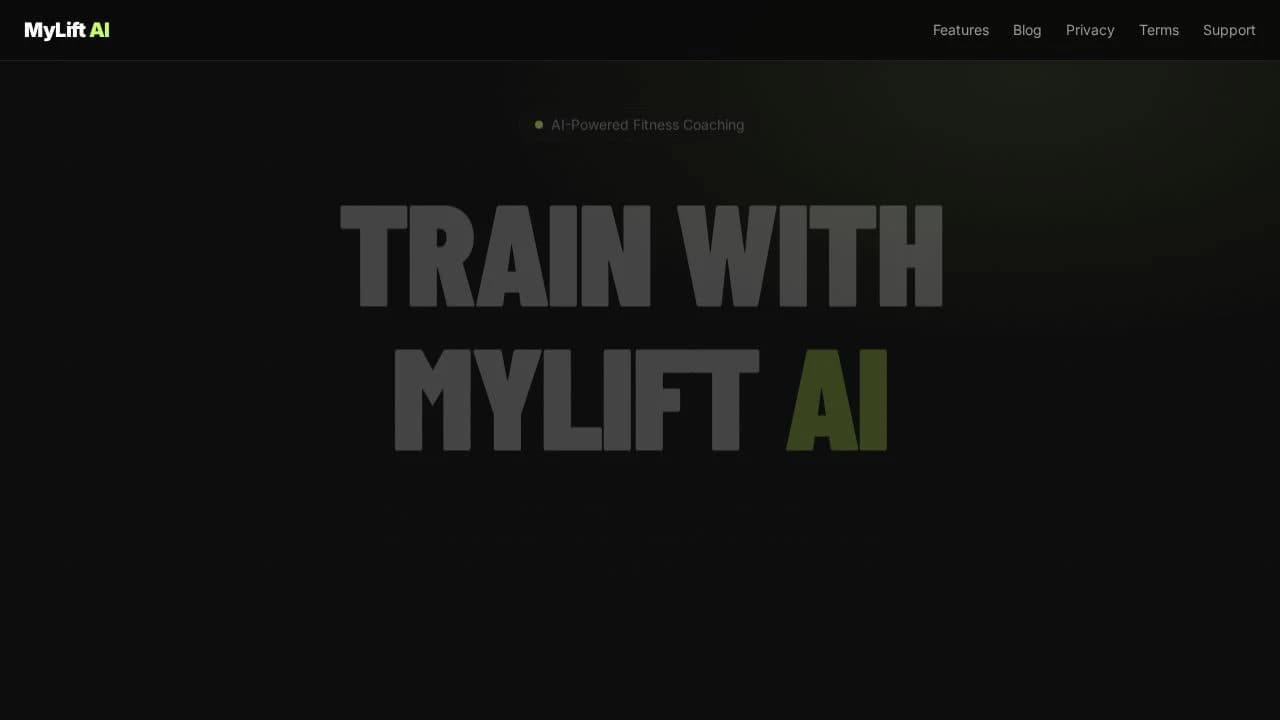 MyLift AI website preview